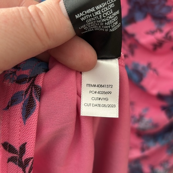 NWT Women’s Plus Size Torrid Mini Mesh Shirred Bodycon Dress Size: 2X 18/20 Pink - Picture 9 of 9